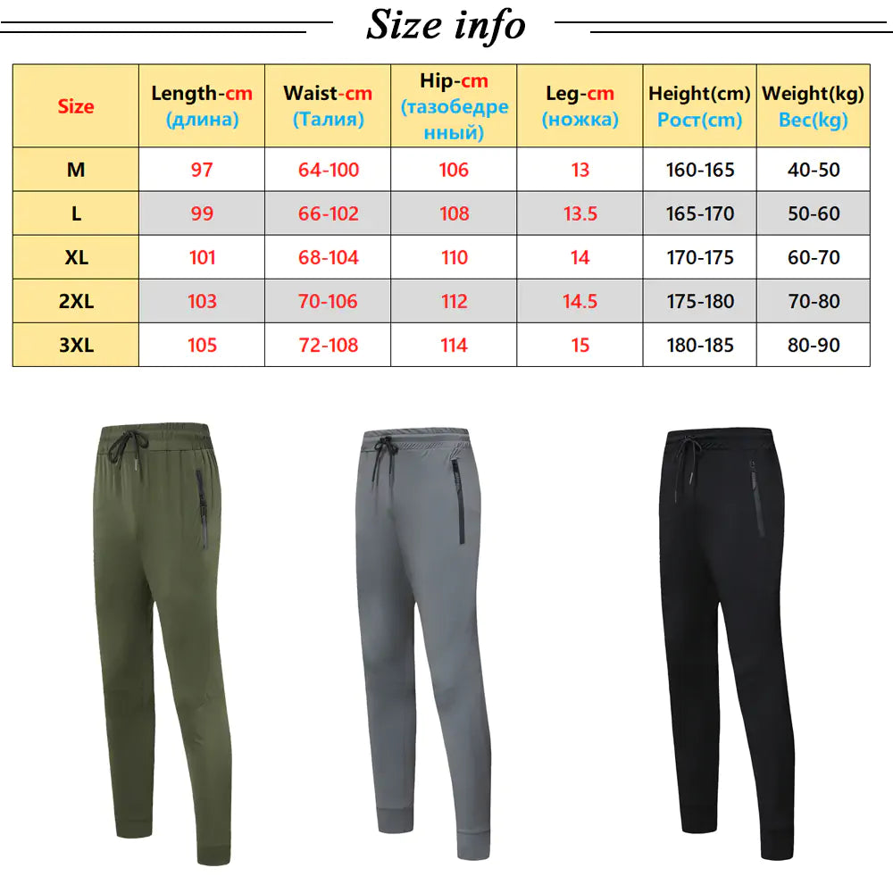 size chart for breathable sweatpants 