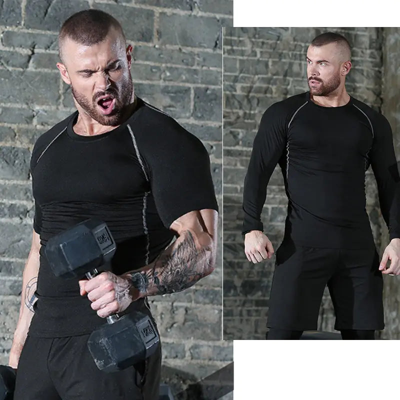 Men's black compression tee for the gym