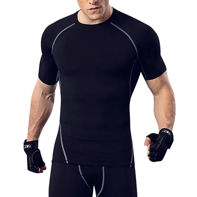 Men's black compression tee for the gym