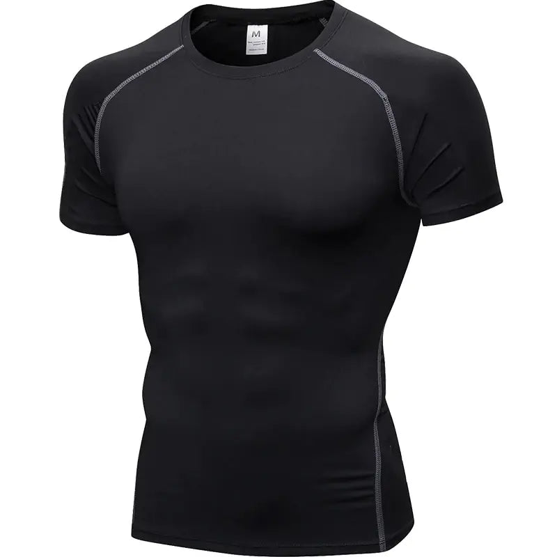 Men's black compression tee for the gym